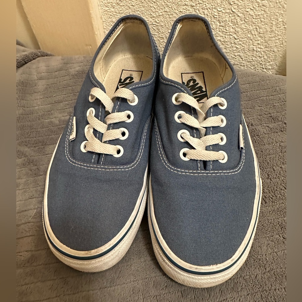 Vans Off The Wall Shoes Unisex Blue Lace Tie Up Skate Classic Women 7 Men 5.5